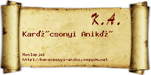 Karácsonyi Anikó névjegykártya