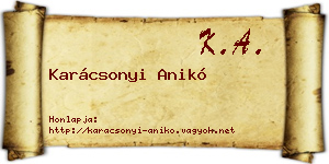 Karácsonyi Anikó névjegykártya